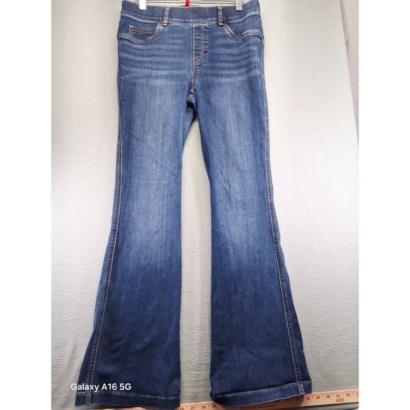 SPANX Denim - Spanx Flare Jeans Women's Size Medium Dark Wash Midnight Shade Denim Indigo